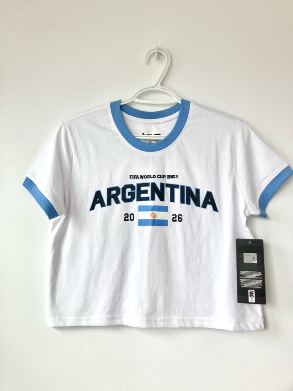 Argentina FIFA World Cup 2026 Ringer Tee - White/Light Blue